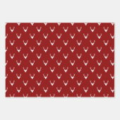 Feuille De Papier Cadeau Joyeux Noël rouge et blanc moderne (Devant 2)