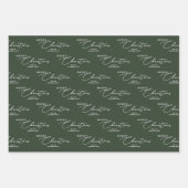 Feuille De Papier Cadeau Joyeux Noël rouge et blanc moderne (Devant)