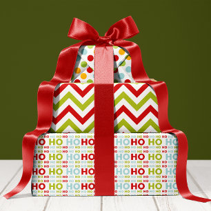 Feuille De Papier Cadeau Joyeux Noël Rouge Et Vert De Fêtes