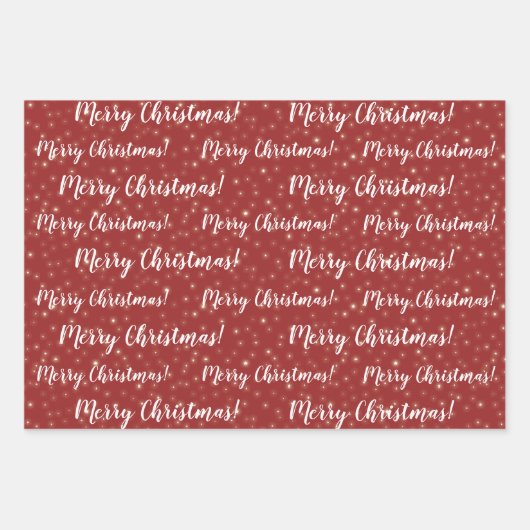 Feuille De Papier Cadeau Joyeux Noël Rouge gris hiver (Devant)