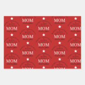 Feuille De Papier Cadeau Joyeux Noël Rouge Monogramme Personnalisé À Maman (Devant)