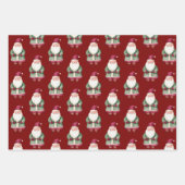 Feuille De Papier Cadeau Joyeux Noël Rouge Vert Père Noël (Devant)