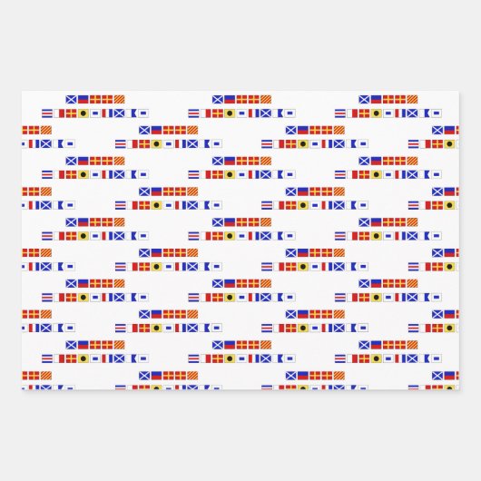 Feuille De Papier Cadeau Joyeux Noël Signal Nautique Drapeau do-it-yourself (Devant)