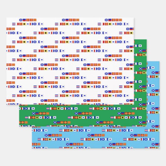 Feuille De Papier Cadeau Joyeux Noël Signal Nautique Drapeau do-it-yourself (Lot)
