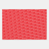 Feuille De Papier Cadeau Joyeux Noël simple rouge blanc vacances (Devant)