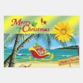 Feuille De Papier Cadeau Joyeux Noël Snowman Beach Bum Père Noël (Devant)