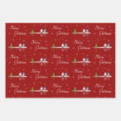 Feuille De Papier Cadeau Joyeux Noël Snowman et Père Noël (Devant 3)