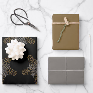 Feuille De Papier Cadeau Joyeux Noël Star Calligraphie Petit Motif