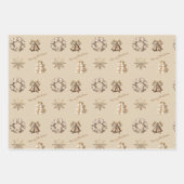 Feuille De Papier Cadeau Joyeux Noël traditionnel Antique Or (Devant)