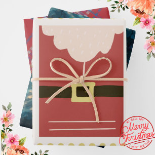 Feuille De Papier Cadeau Joyeux Noël traditionnel Père Noël et bonhomme de 