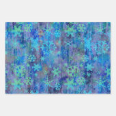 Feuille De Papier Cadeau Joyeux Noël Turquoise Hiver Bleu (Devant 2)