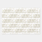 Feuille De Papier Cadeau Joyeux Noël typographie fausse parties scintillant (Devant 2)