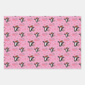 Feuille De Papier Cadeau Joyeux Noël Vegan, Vache mignonne, (Devant 2)