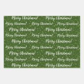 Feuille De Papier Cadeau Joyeux Noël Vert gris hiver (Devant)