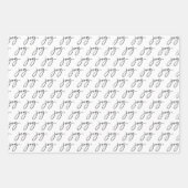 Feuille De Papier Cadeau Joyeux Noir et Blanc (Devant 3)