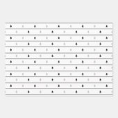 Feuille De Papier Cadeau Joyeux noir et blanc Arbre de Noël (Devant 2)