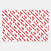 Feuille De Papier Cadeau Joyeux Nouvel An Jaune rouge noir (Devant 2)