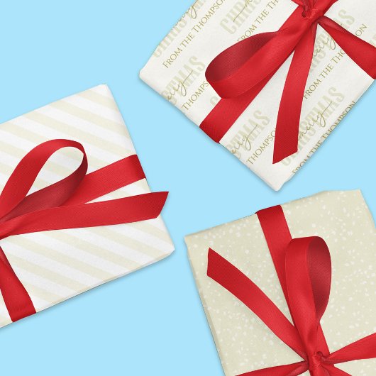 Feuille De Papier Cadeau Joyeux or Motif de Noël personnalisé