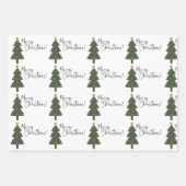 Feuille De Papier Cadeau Joyeux pins de Noël (Devant 2)