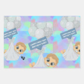 Feuille De Papier Cadeau Joyeux premier jour anniversaire (Devant)