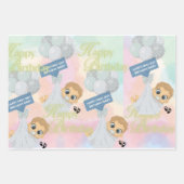 Feuille De Papier Cadeau Joyeux premier jour anniversaire (Devant 3)