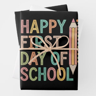 Feuille De Papier Cadeau Joyeux premier jour de rentrée scolaire