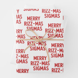 Feuille De Papier Cadeau Joyeux Rizz-Noël Sigmas Noël Snarky Drôle 