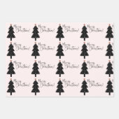 Feuille De Papier Cadeau Joyeux sapin rose (Devant 2)