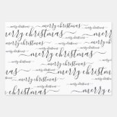 Feuille De Papier Cadeau Joyeux script de calligraphie manuscrite de Noël (Devant)