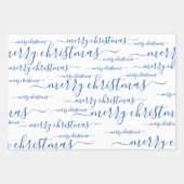 Feuille De Papier Cadeau Joyeux script de calligraphie manuscrite de Noël (Devant 3)