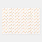 Feuille De Papier Cadeau Joyeux Script de Pâques orange et blanc (Devant 3)