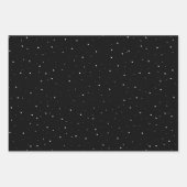 Feuille De Papier Cadeau Joyeux Script Flocon de neige noir et blanc vacanc (Devant 3)