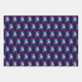 Feuille De Papier Cadeau Joyeux Sharkmas Père Noël Shark Lover Noël (Devant 3)