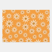 Feuille De Papier Cadeau Joyeux sourire rétro fleurs blanches motif (Devant 3)