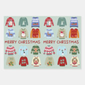 Feuille De Papier Cadeau Joyeux Sweaters de Noël (Devant 2)