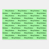 Feuille De Papier Cadeau Joyeux textos de Noël en vert clair (Devant 2)