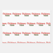 Feuille De Papier Cadeau Joyeux tigre de Noël mignon (Devant 2)