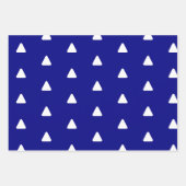 Feuille De Papier Cadeau Joyeux Triangle blanc de la marine de Noël (Devant)