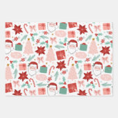 Feuille De Papier Cadeau Joyeux vacances Père Noël (Devant)