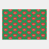 Feuille De Papier Cadeau JOYEUX VACANCES Red Love Heart (Devant 2)