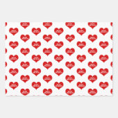Feuille De Papier Cadeau JOYEUX VACANCES Red Love Heart (Devant)