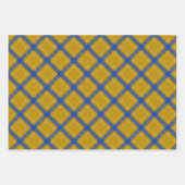 Feuille De Papier Cadeau Juif-Menorah-Or-Plaid (Devant 2)