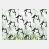 Feuille De Papier Cadeau Jungle de singe de l'Aquarelle tropicale (Devant 3)