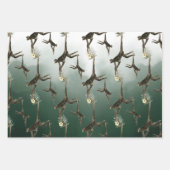 Feuille De Papier Cadeau Jungle de singe de l'Aquarelle tropicale (Devant 2)