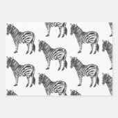 Feuille De Papier Cadeau Jungle Zebra Wild Motif & Nom personnalisé (Devant)