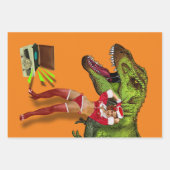 Feuille De Papier Cadeau Jurassic Christmas Pin-Up (Devant)
