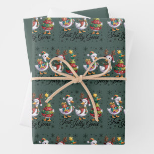 Feuille De Papier Cadeau Juste un joyeux patchwork de Noël canard drôle 