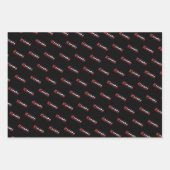 Feuille De Papier Cadeau Karate Martial Arts Rouge (Devant 3)