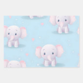 Feuille De Papier Cadeau Kawaii adorable bébé éléphant (Devant 2)