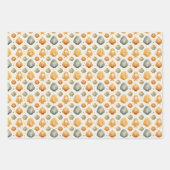 Feuille De Papier Cadeau Kawaii Coques Jaune et Bleu (Devant)